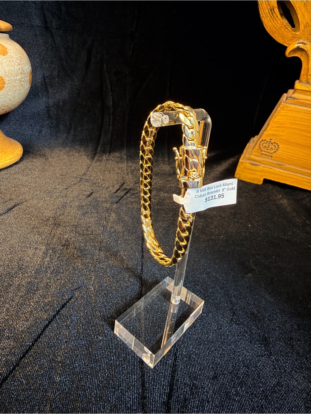 14K Stamped Yellow Gold 8mm Miami Cuban Link Bracelet 8in Box Lock